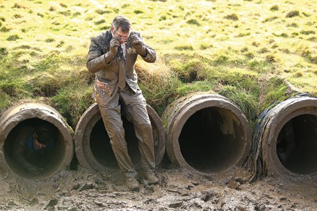 Crawling through mud