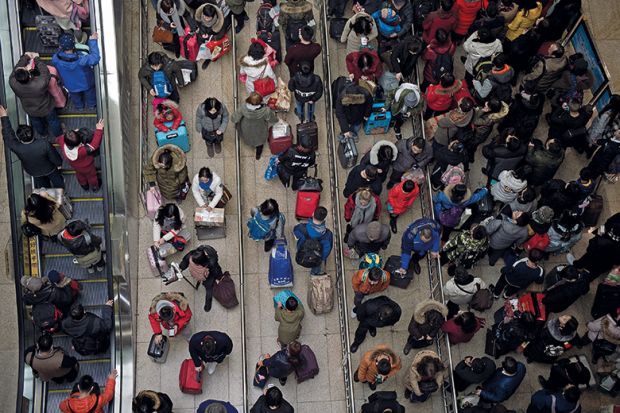 crowd at airport