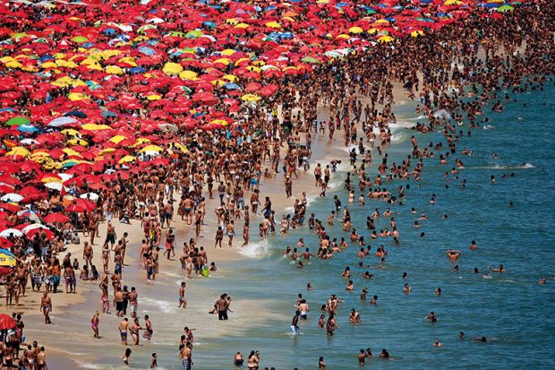 Crowded beach