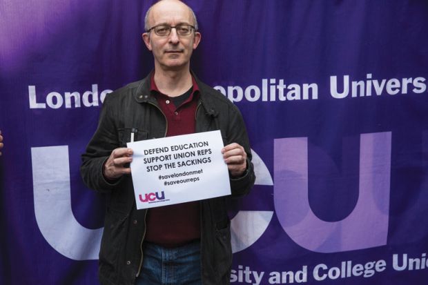 David Hardman, branch secretary of London Met's University and College Union