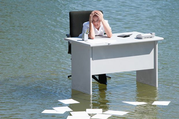 Desk in the sea