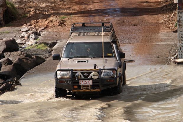 Driving through Australian outback