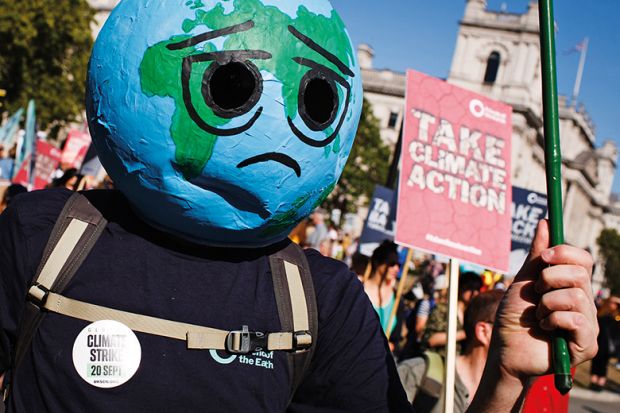 Climate protester