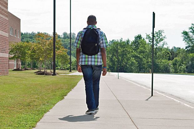 ethnic student leaving