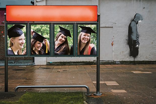 female graduates man turning away