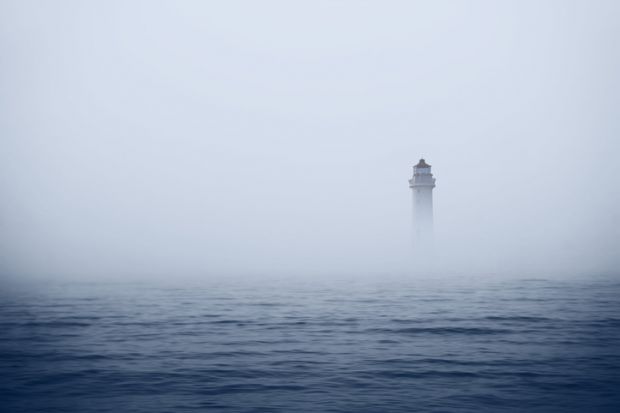 Foggy lighthouse