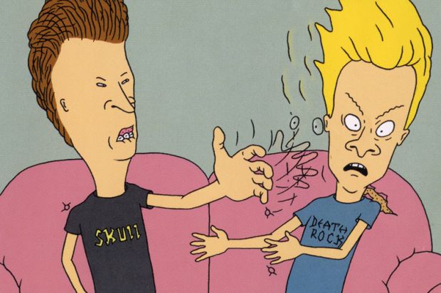 Frame of animation from Beavis and Butt-Head cartoon