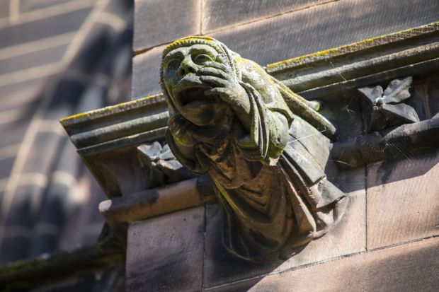 A gargoyle at Chester cathedral, symbolising church control of universities