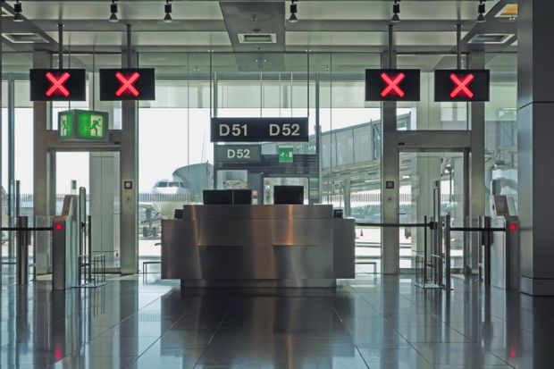 Closed airport gates