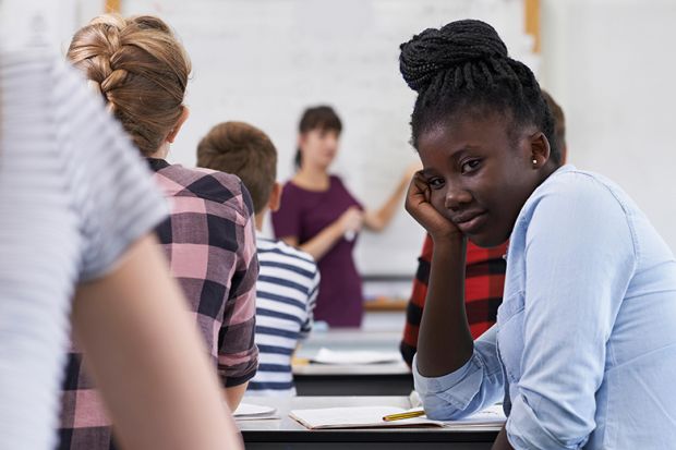 Bored girl in classroom