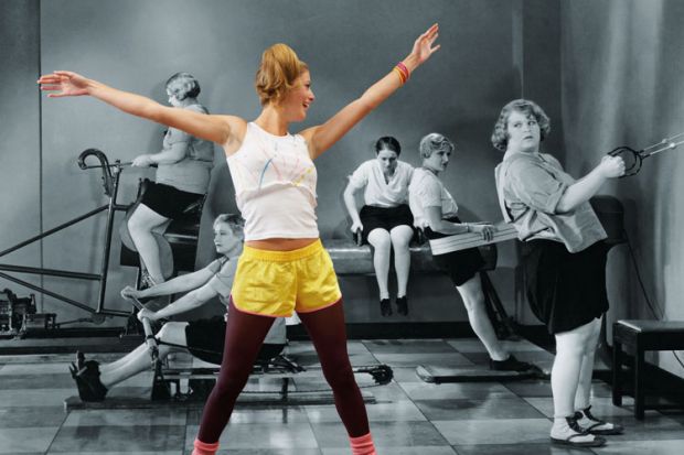 Group of women exercising in gym (17 December 2015)