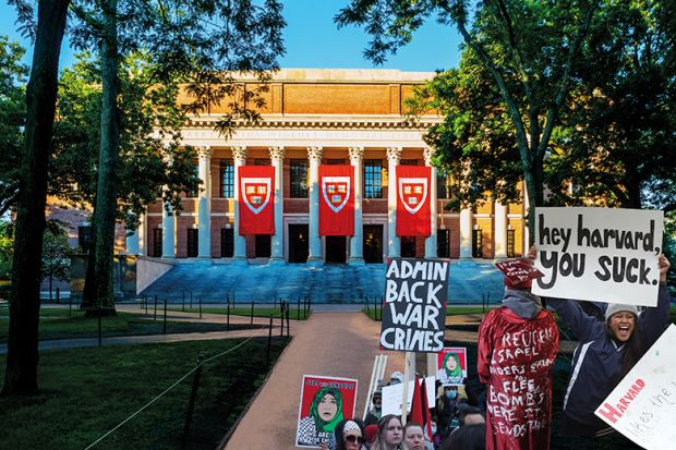 Protesters outside Harvard