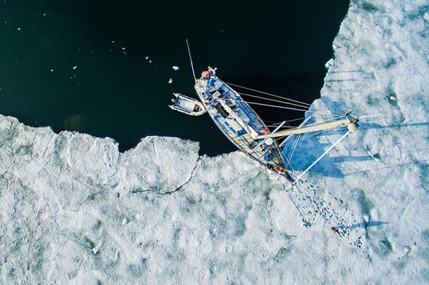 Boat on ice