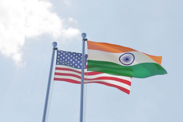 India US flags