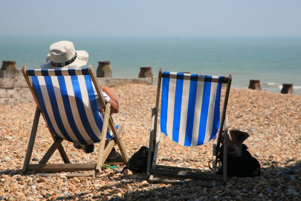 Summer beach scene in the UK