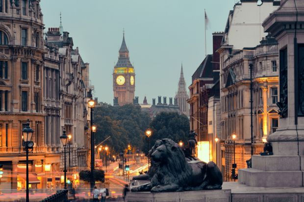 View of Big Ben from Trafalgar Square