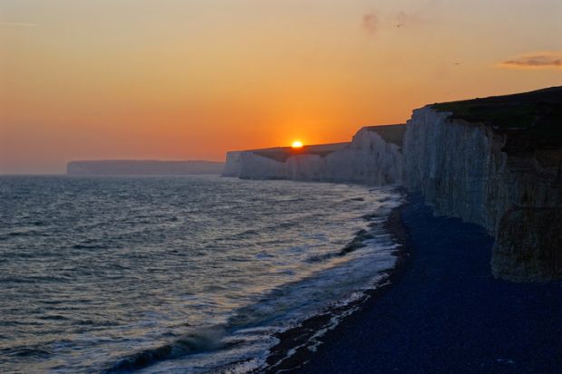 Sunset over cliffs