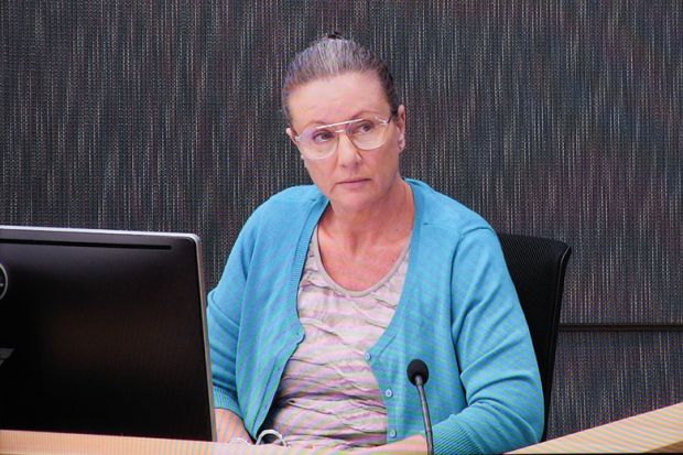 Kathleen Folbigg appears via video link during a convictions inquiry at the NSW Coroners Court, Sydney, New South Wales, Australia, 30 April 2019. 