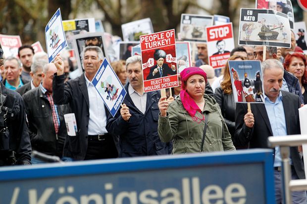 Kurdish community protestors in Germany