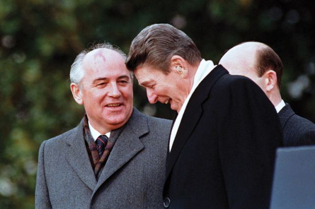 Mikhail Gorbachev and Ronald Reagan