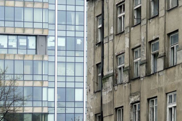 New building next to old building