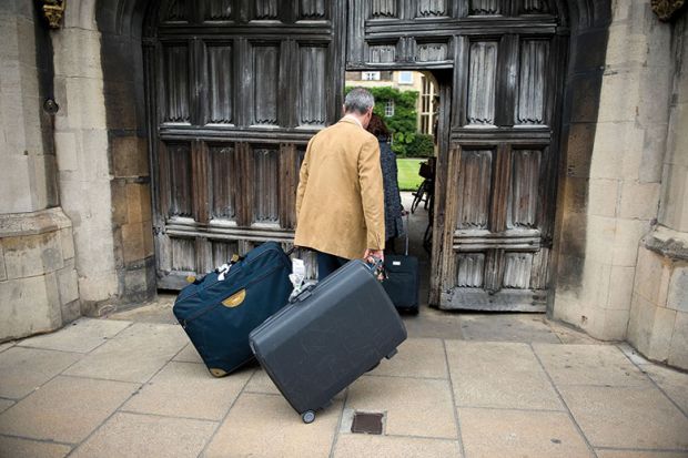 parents suitcases door