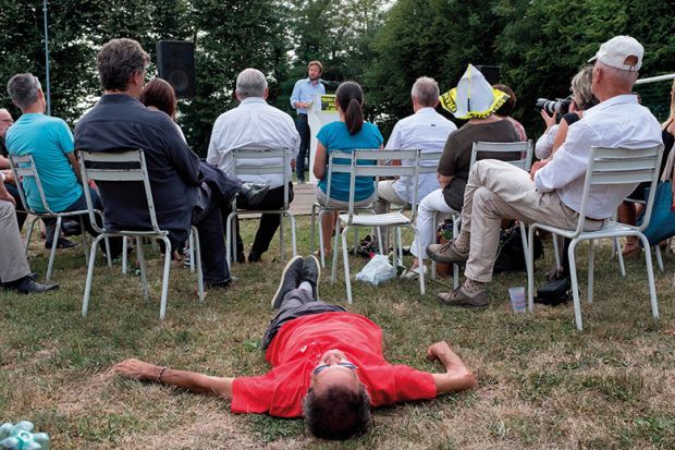 Passed out at a meeting