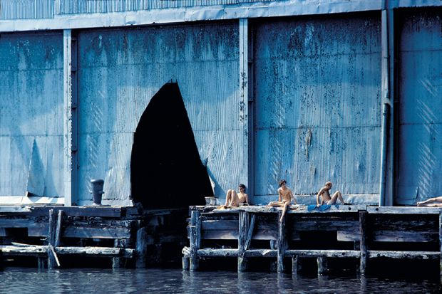 men on pier