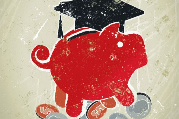 A piggy bank wearing a mortar board