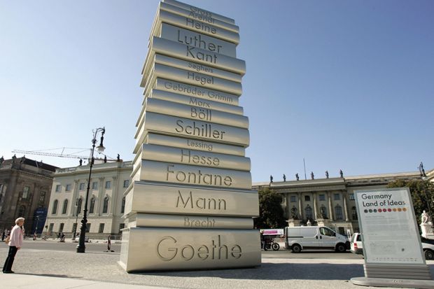 A pile of books in Berlin