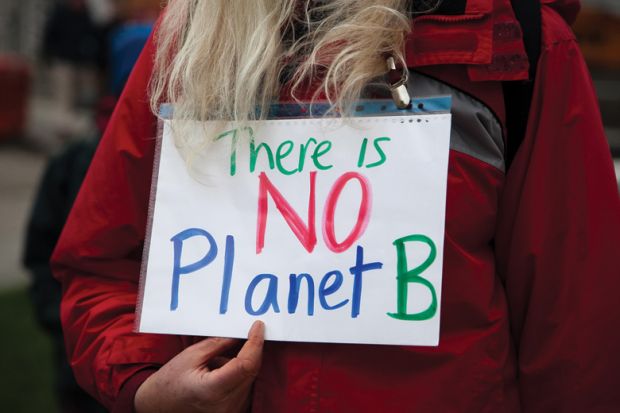 Climate change protester