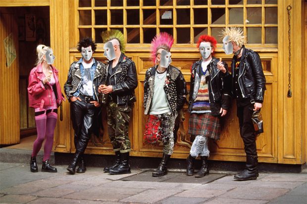 Punks wearing masks