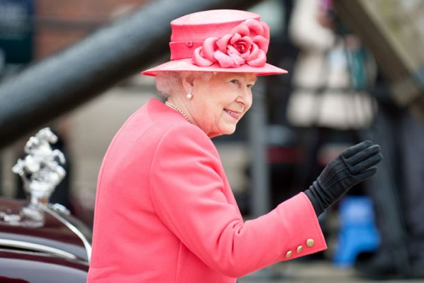 Queen Elizabeth II waving