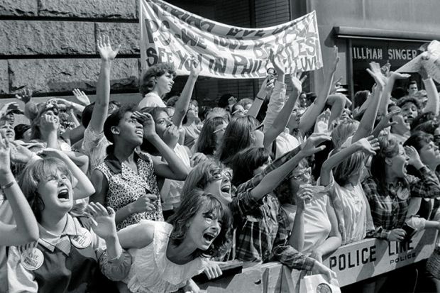 Screaming female Beatles fans