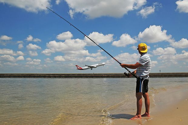 A man fishing