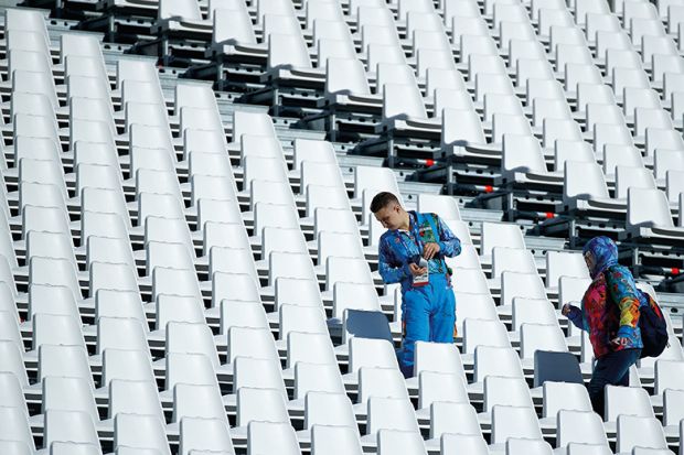 Empty seats in stadium