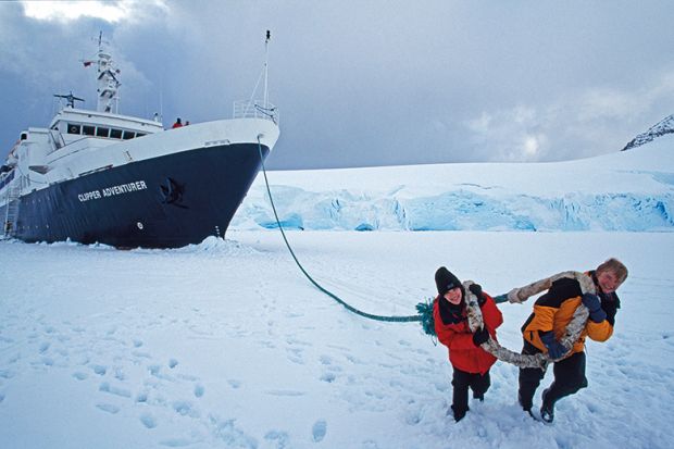 Ship stuck in ice