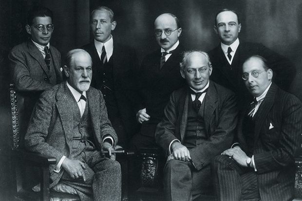 Sigmund Freud sitting among some of his pupils, Vienna, 1922