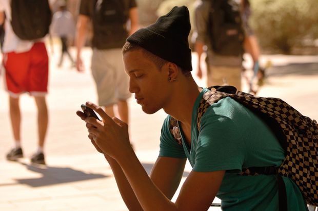 Solitary student on social media