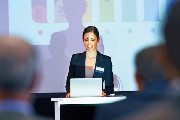 female conference speaker