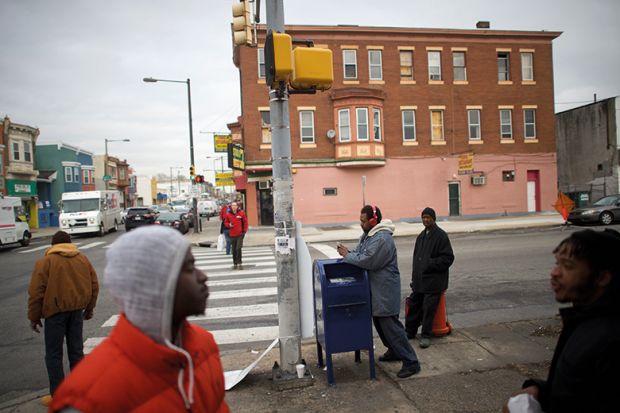 A street scene in the United States