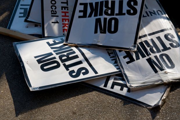 Strike placards