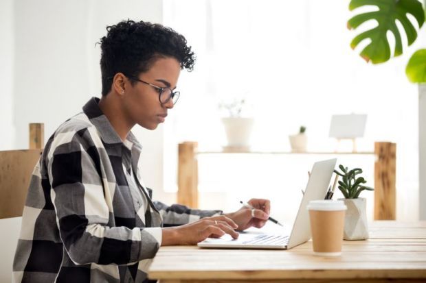 Student on a laptop