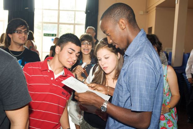 Students checking exam results