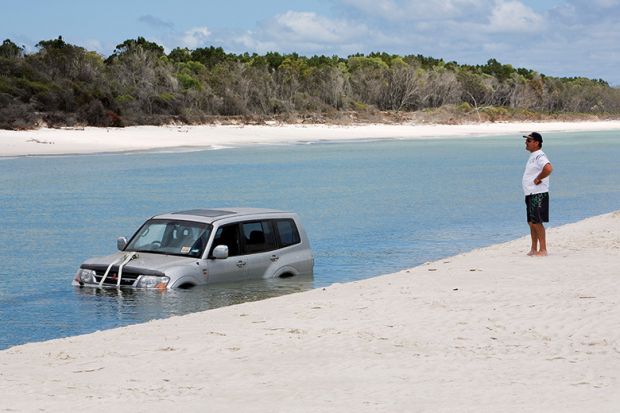 Sunk jeep