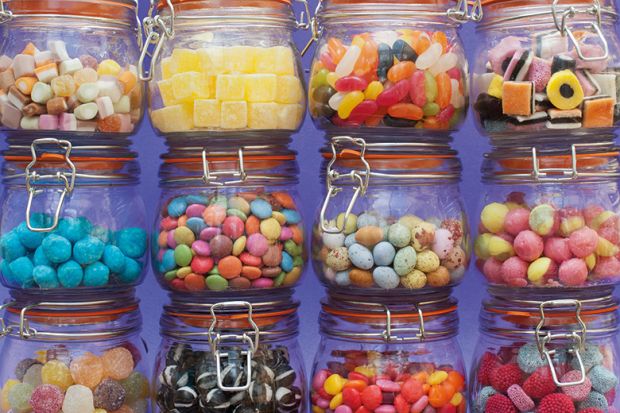 Sweets in jars