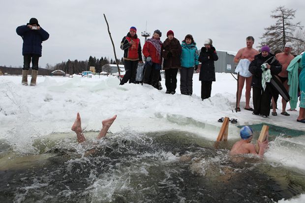 Swimming in icy water