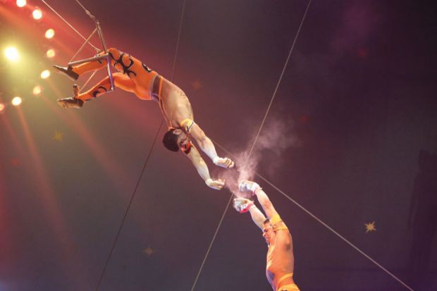 Trapeze artist performance