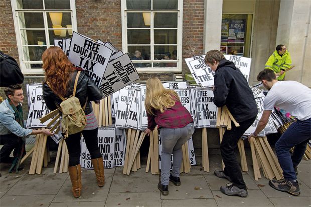 Tuition fee placards