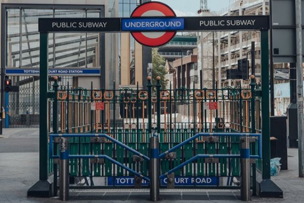 A closed London underground station